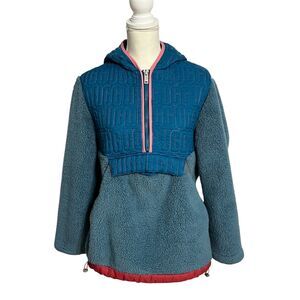 UGG RTW Fleece Jacket Women's S Blue Pink Red Color Block Athletica Workout Yoga